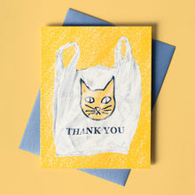 Load image into Gallery viewer, Thank You Cat Bag - Risograph Card
