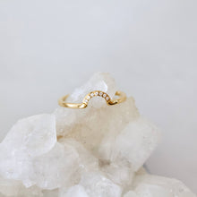 Load image into Gallery viewer, CZ Half Moon Stack Ring - Waterproof
