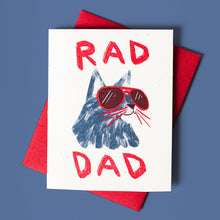 Load image into Gallery viewer, Rad Dad - Risograph Card
