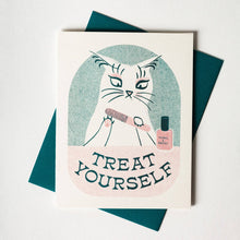 Load image into Gallery viewer, Treat Yourself - Risograph Greeting Card

