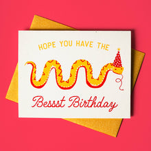 Load image into Gallery viewer, Bessst Birthday Snake - Risograph Card
