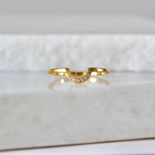 Load image into Gallery viewer, CZ Half Moon Stack Ring - Waterproof
