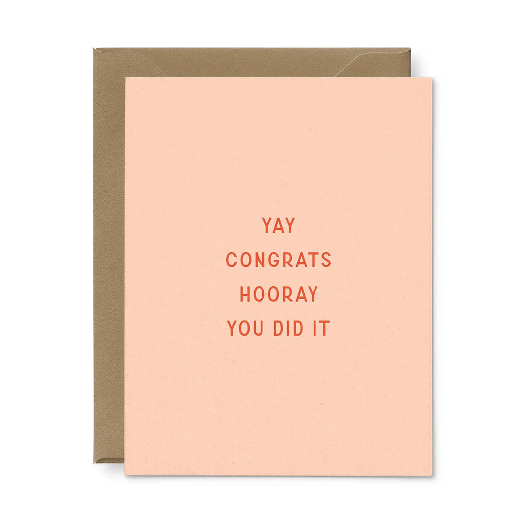 Yay Congrats Hooray Encouragement Greeting Card