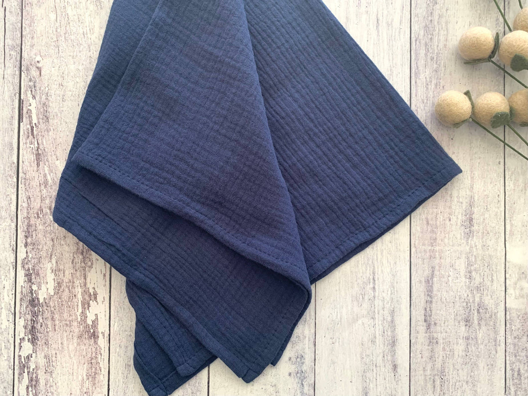 Navy Blue Crinkle Cloth Napkins-set of four