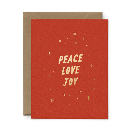 Peace Love Joy Greeting Card - Single