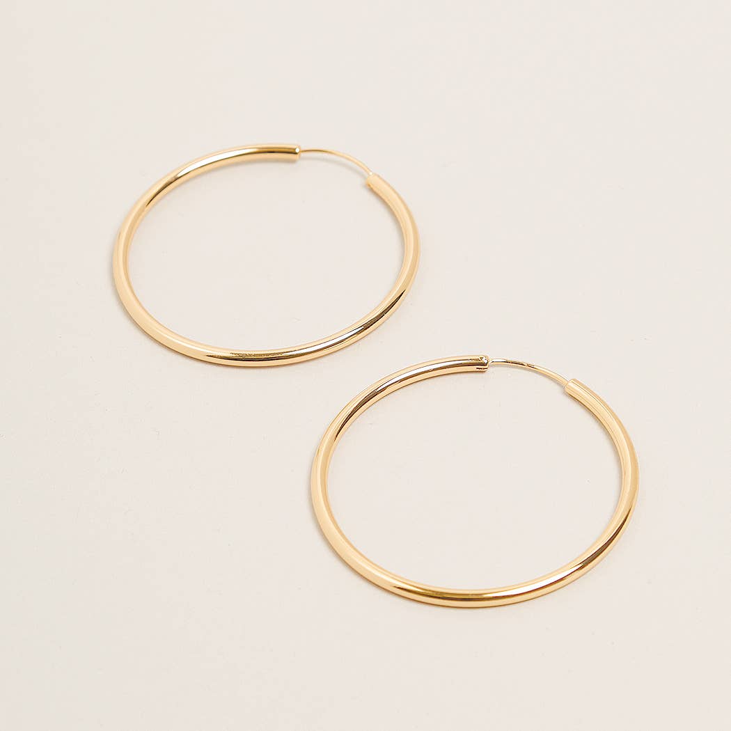 L-14K Gold Dipped Endless Hoop Earrings