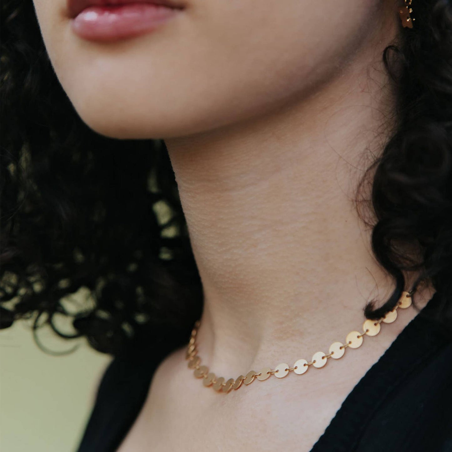 Candra Necklace in Circles - Matte Gold or Silver: Silver