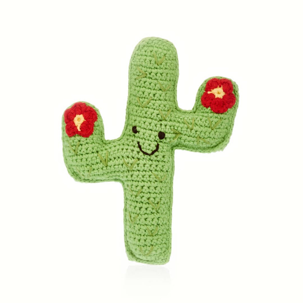 Stuffed Cactus Toy Rattle: Apple