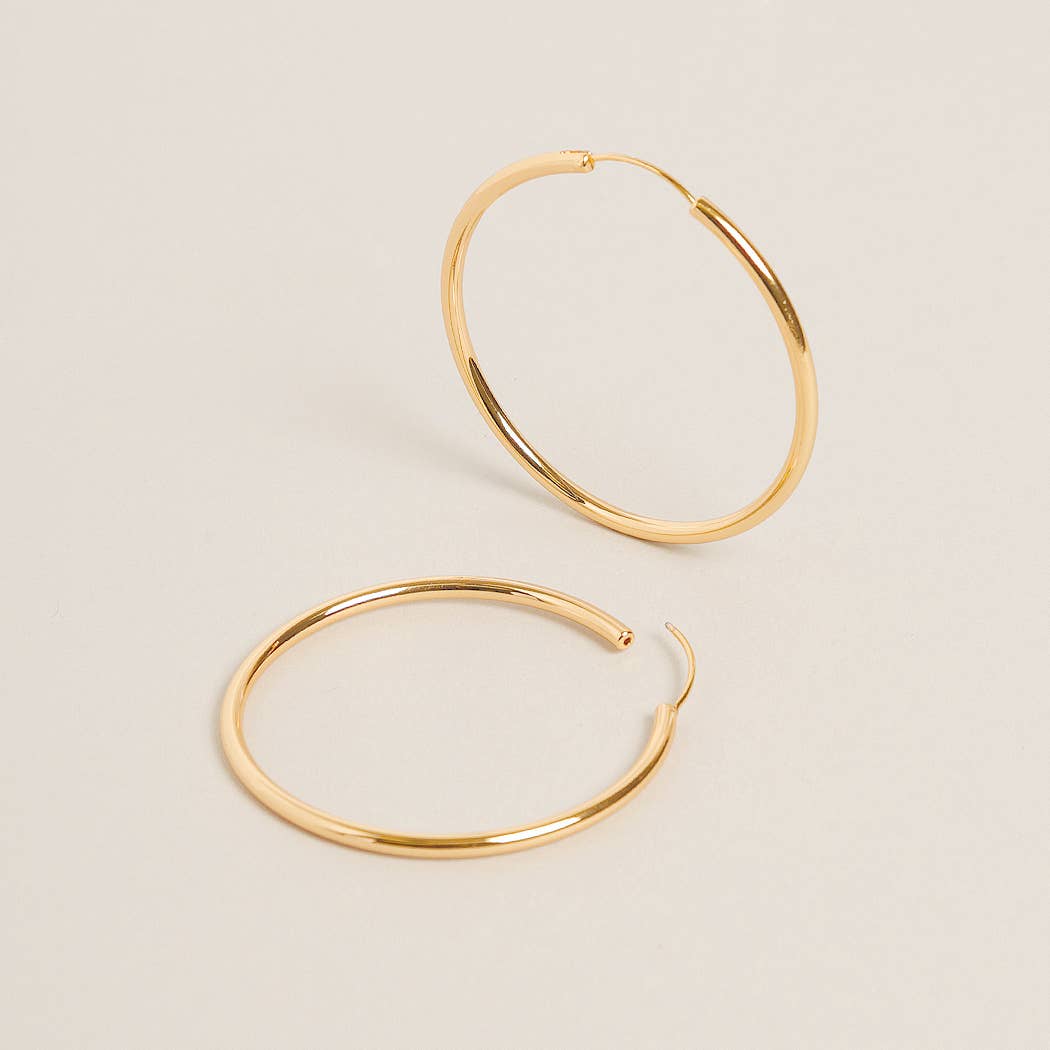 L-14K Gold Dipped Endless Hoop Earrings