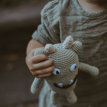 Load image into Gallery viewer, Plush Monster Rattle: Soft Teal
