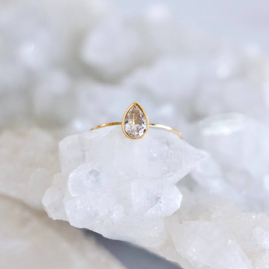 Zircon Teardrop Ring - Waterproof : 7