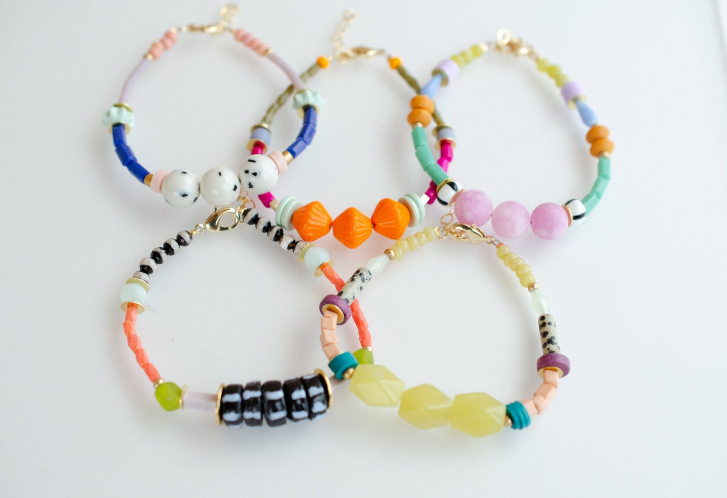 Zinnia - Colorful Beaded Stacking Bracelets