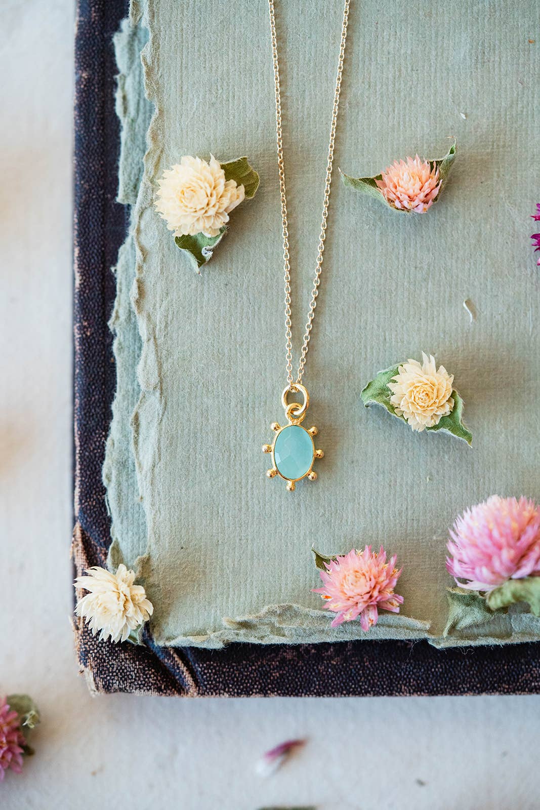 Aqua Chalcedony Sun | Endless Summer Necklace