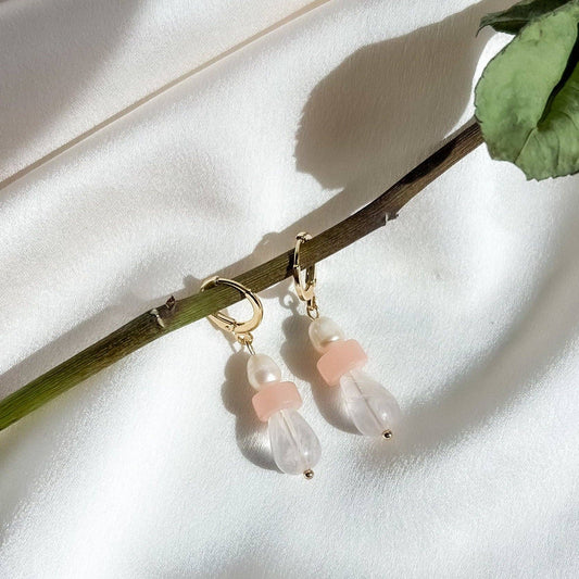 Rose Quartz Stack Hoop