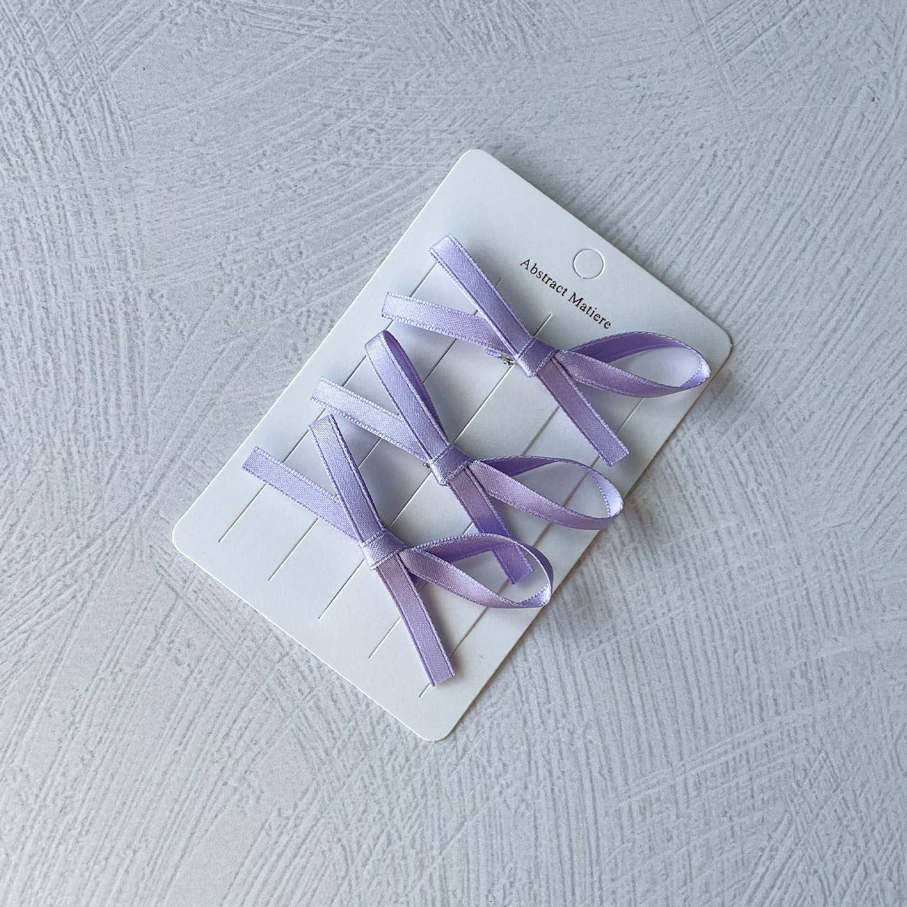 Satin Hair Ribbon Trio Set: Lilac