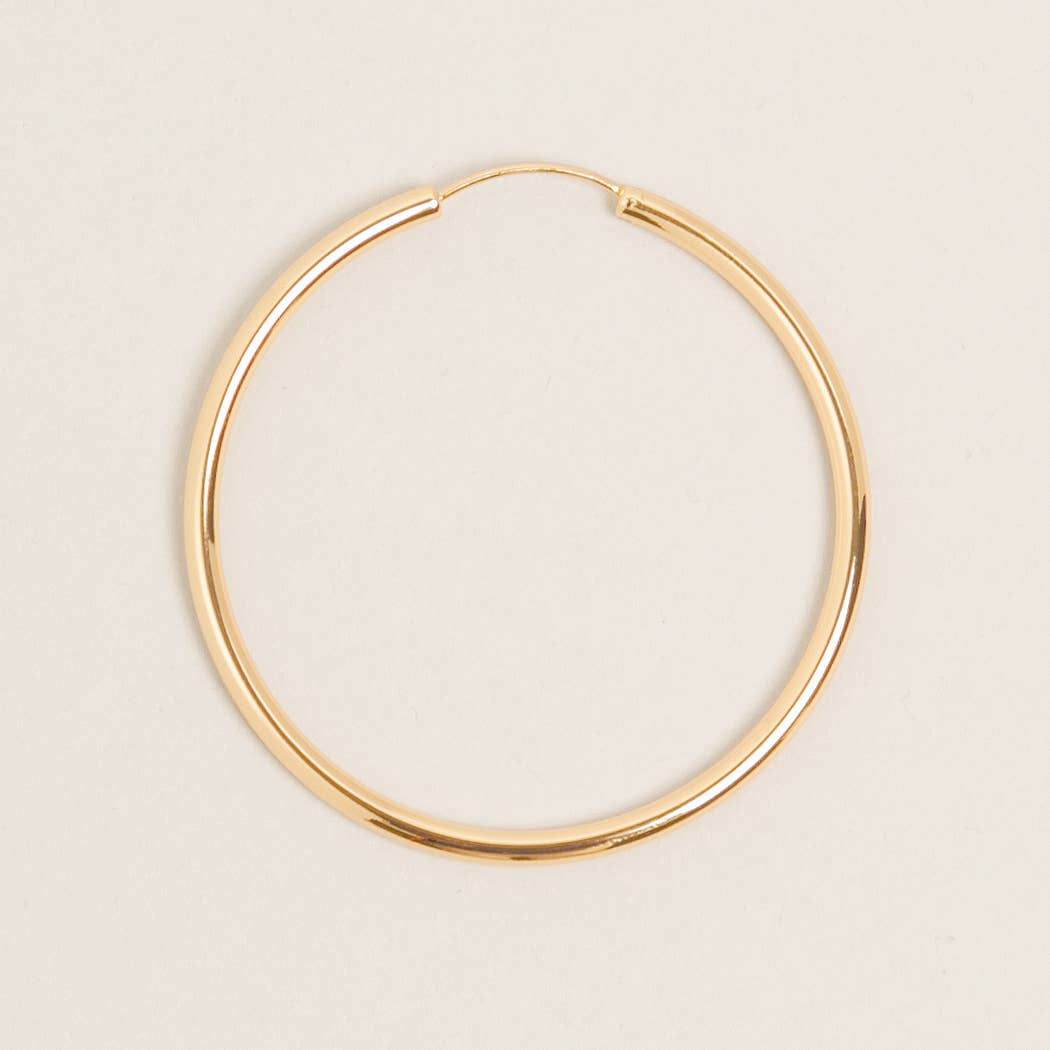 L-14K Gold Dipped Endless Hoop Earrings