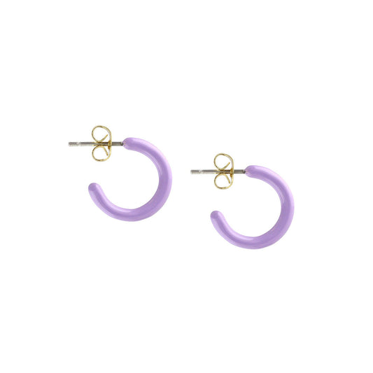 Petite Palette Enamel Post Hoop Earrings: Peri