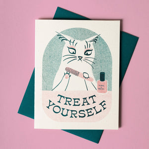 Treat Yourself - Risograph Greeting Card