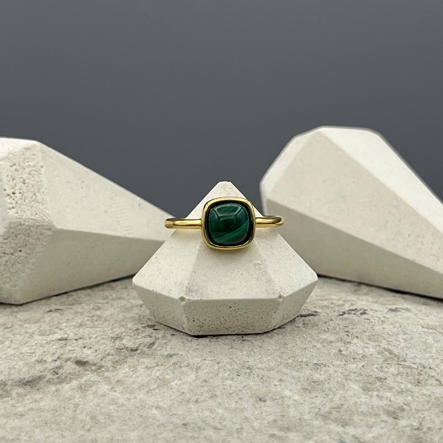 Square Malachite Ring