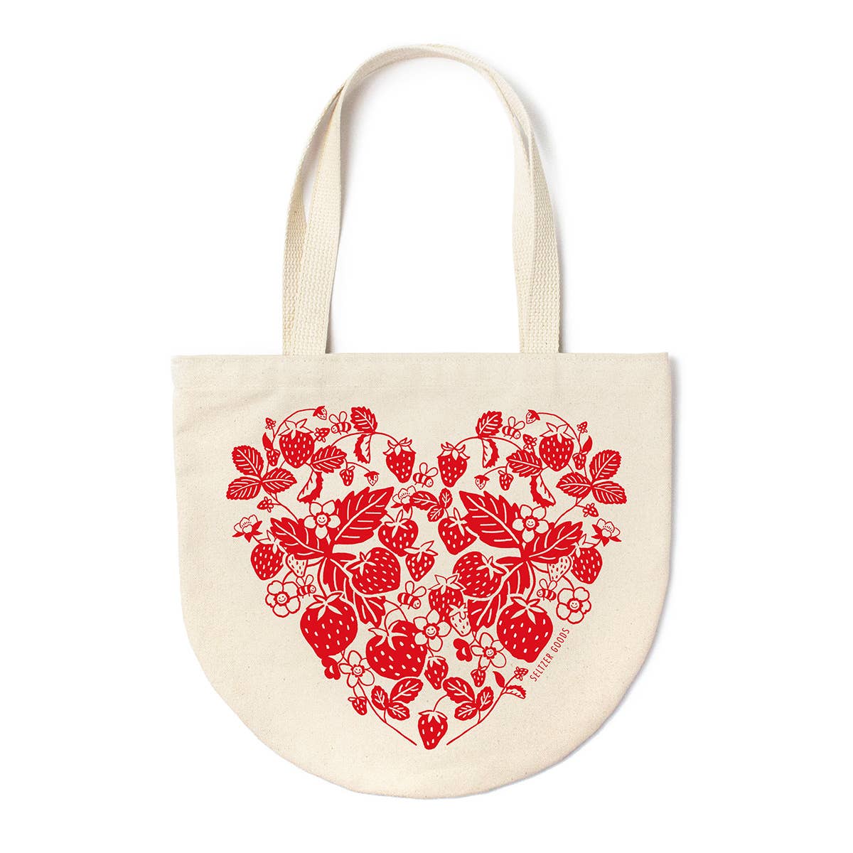 Strawberry Heart Round Tote