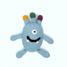 Load image into Gallery viewer, Plush Monster Rattle: Soft Teal
