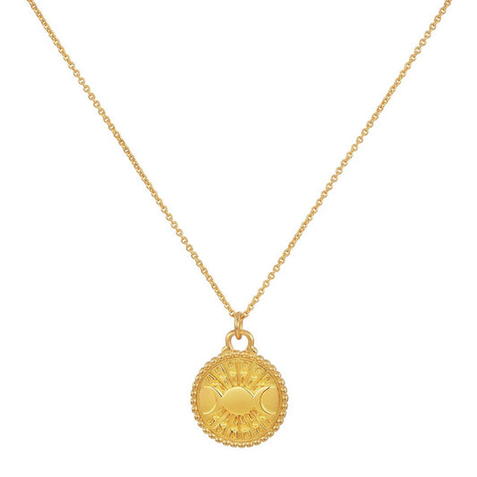 Mirror Moon Amulet Necklace: Gold Vermeil