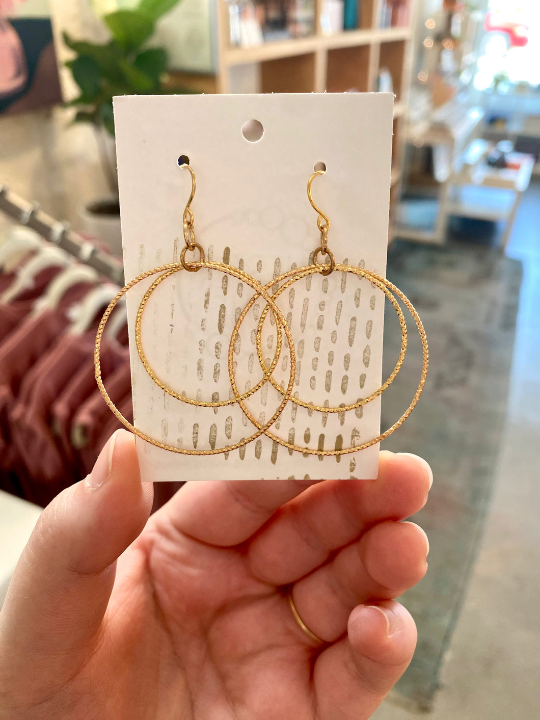 Double Gold Hoops