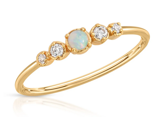 Opal CZ Stacking Ring