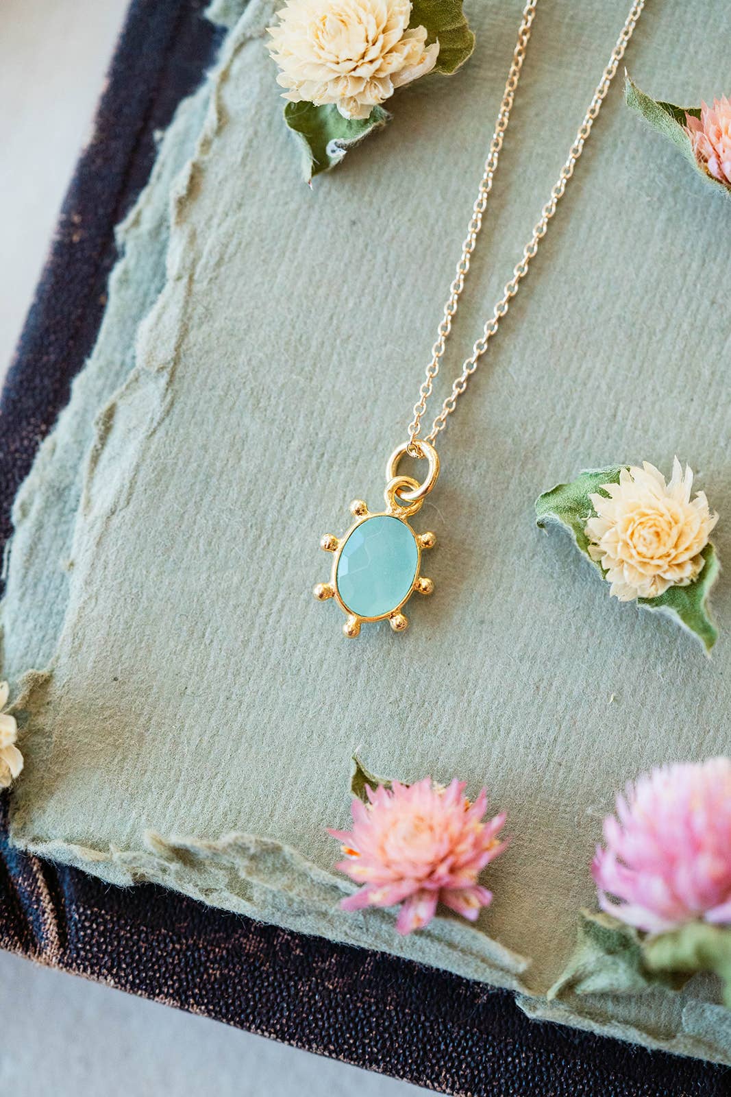 Aqua Chalcedony Sun | Endless Summer Necklace