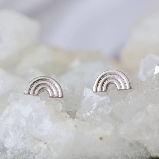 Rainbow Stud Earrings: SILVER