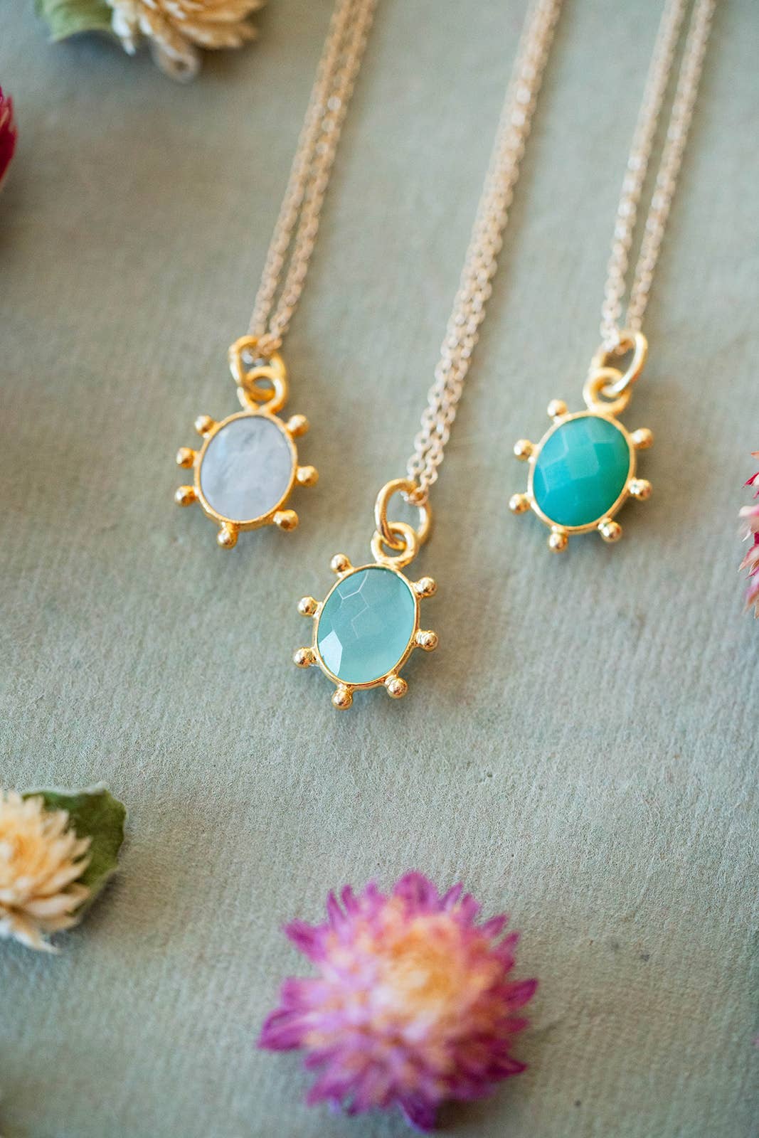 Aqua Chalcedony Sun | Endless Summer Necklace