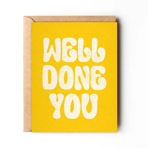 Well done you - Bright yellow grad card, congrats card