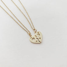 Load image into Gallery viewer, BFF Heart Set Necklace Duo: Gold

