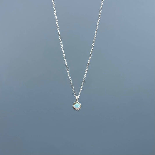 Dainty Opal Necklace: Silver