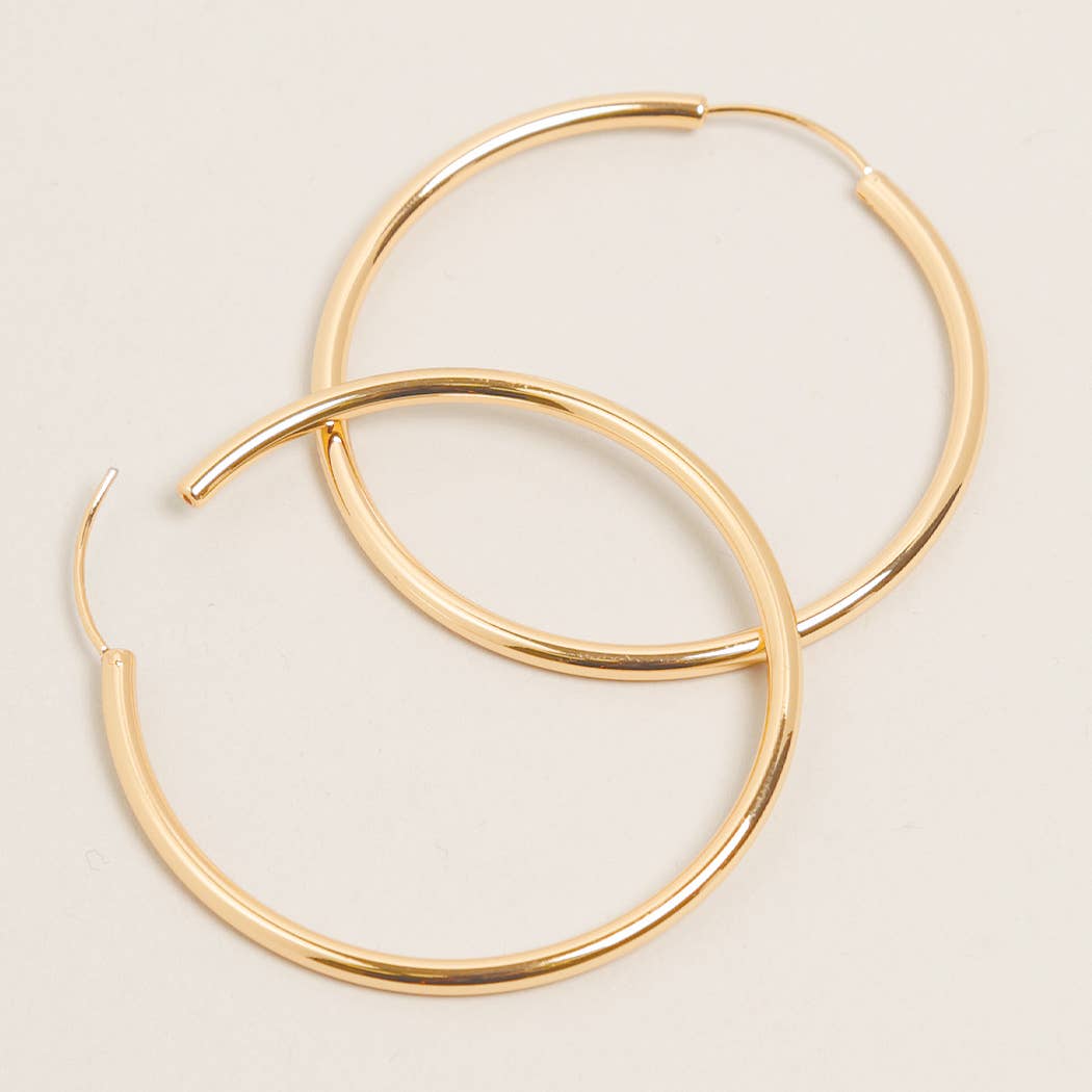 L-14K Gold Dipped Endless Hoop Earrings