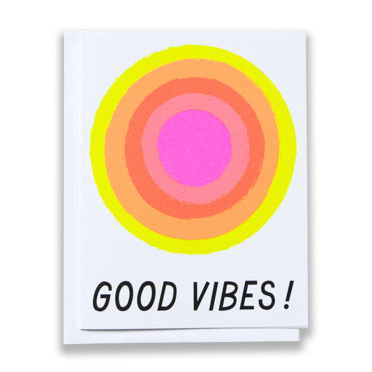 Good Vibes Glowing Neon Sunshine Note Card