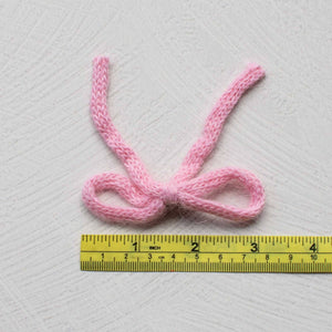 Short Angora Knit Ribbon Hair Bow Pin Set: Lilac
