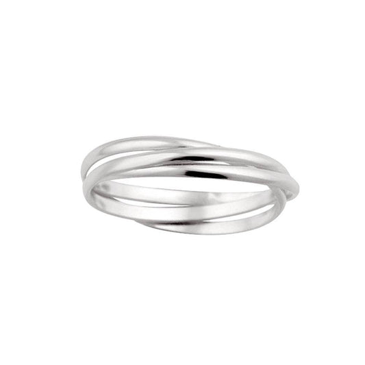 Interlocking Bands Fidget Ring: Silver