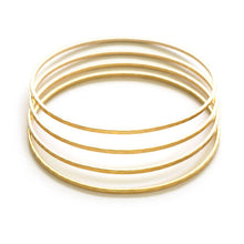 Load image into Gallery viewer, Gold Hammered Bangle Set
