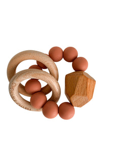 Hayes Silicone + Wood Teether - Zion Sand