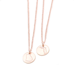 TN State Necklace - Rose Gold