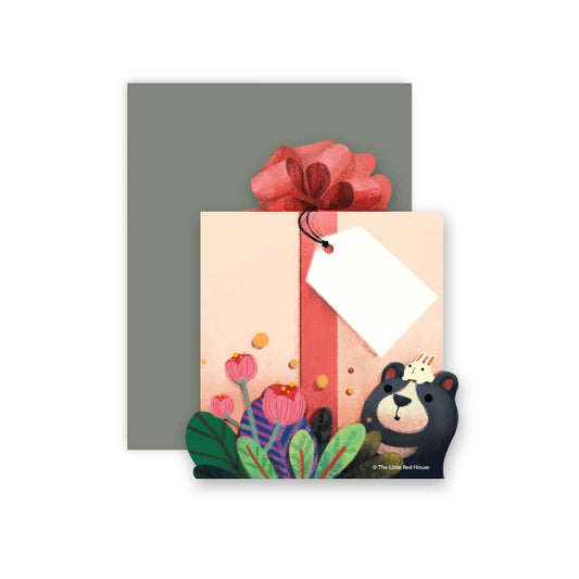 Moon Bear Die Cut Flat Card