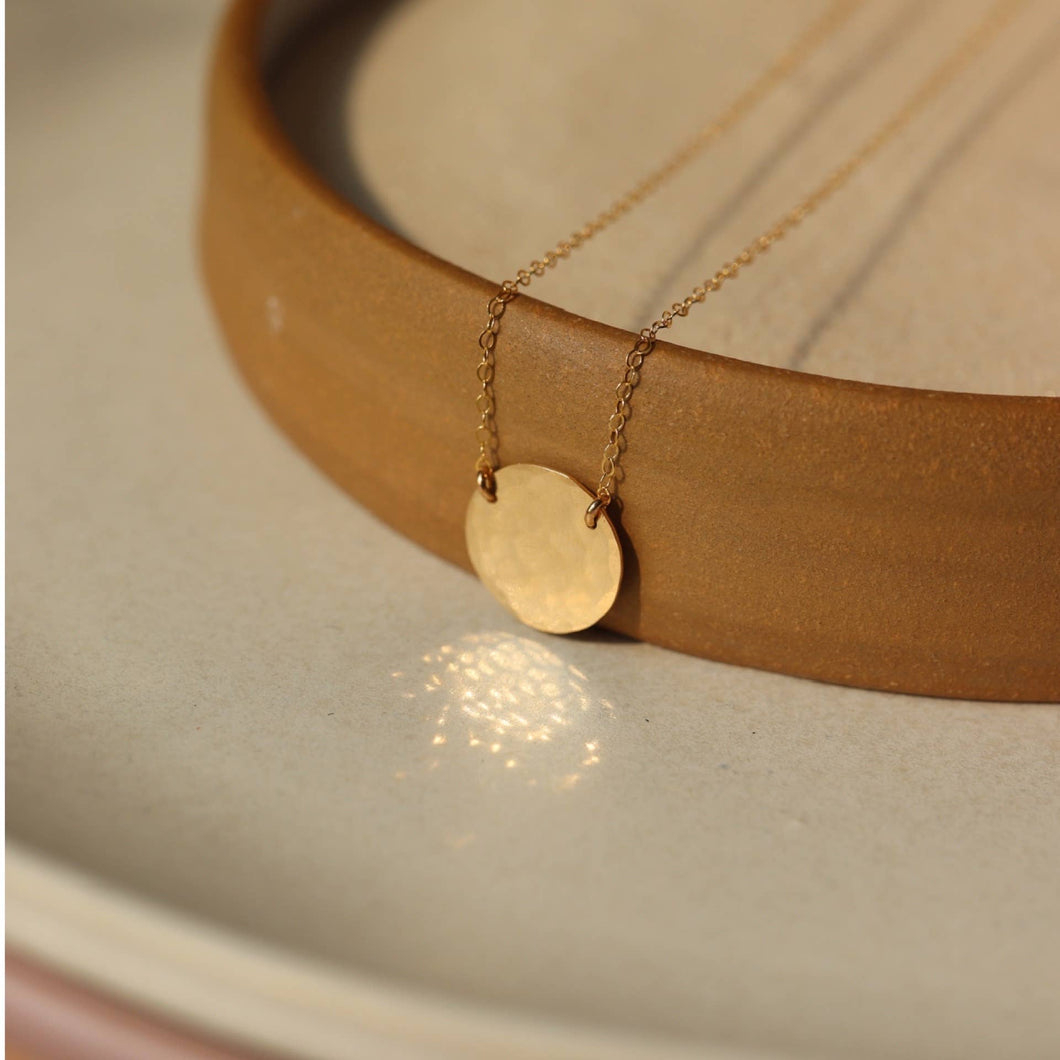Mini Moon Necklace: 14k Gold Fill / 18
