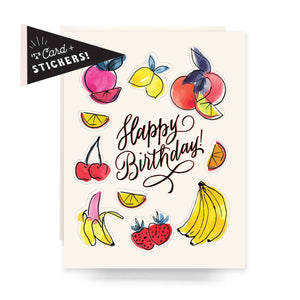 Sticker Sheet Greeting Card: Fruity Birthday