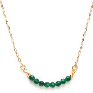 Gemstone Pebbles Necklace- green jade