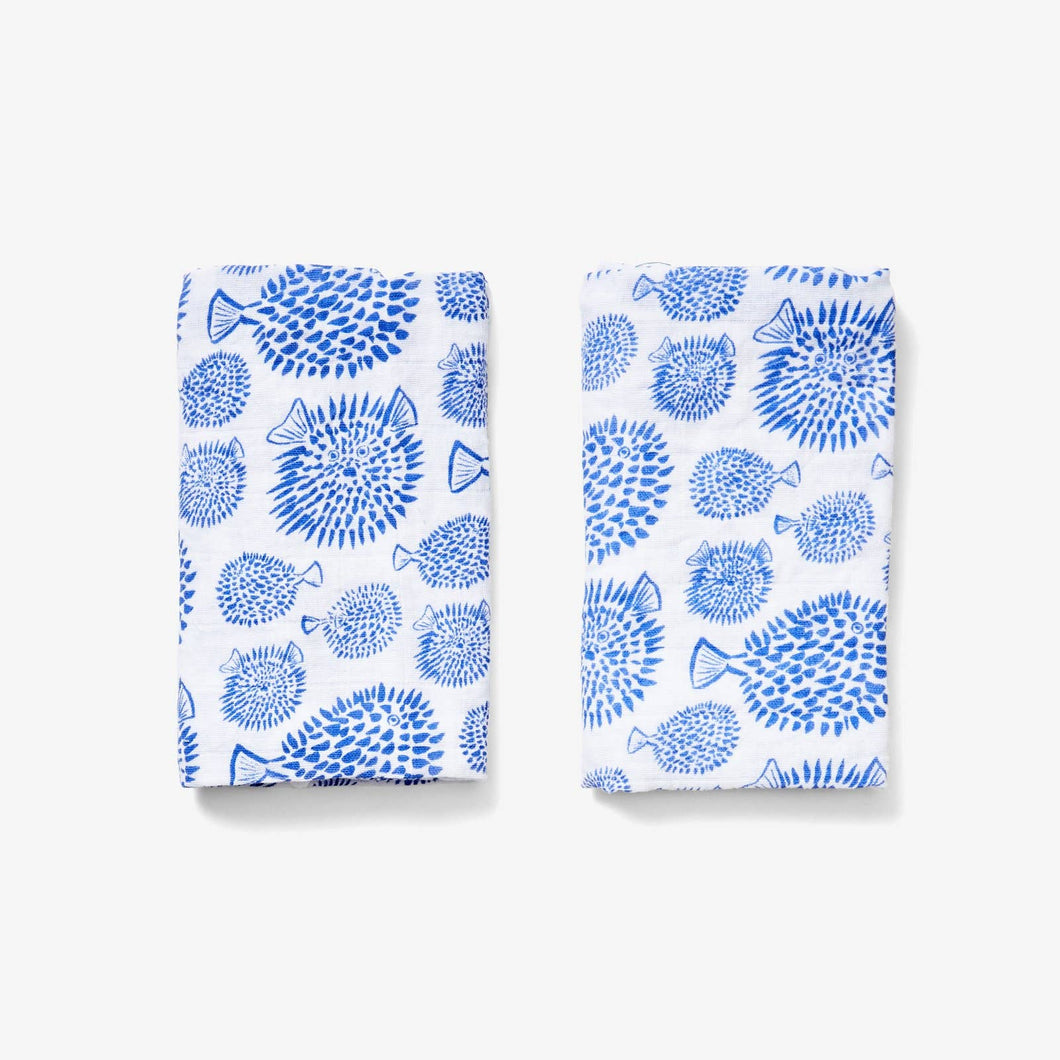 Burp Cloth Set - Blowfish | Marine