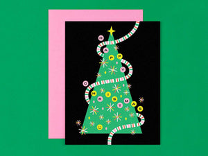 Happy Tree Christmas Card Holiday Card