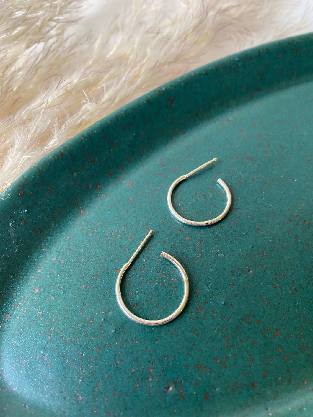 Small Halo Hoops- Sterling Silver
