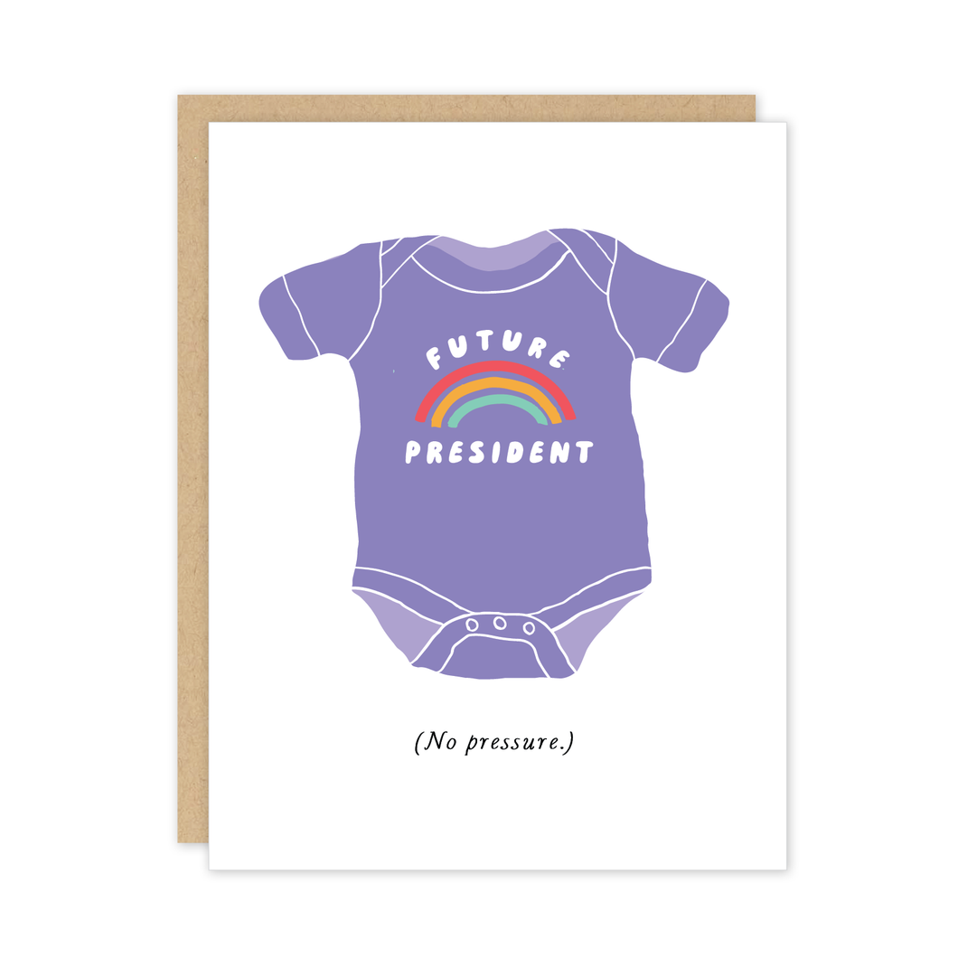Baby President Onesie Expecting Pregnancy Shower Card