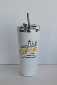 Memphis tumbler with straw - 22oz